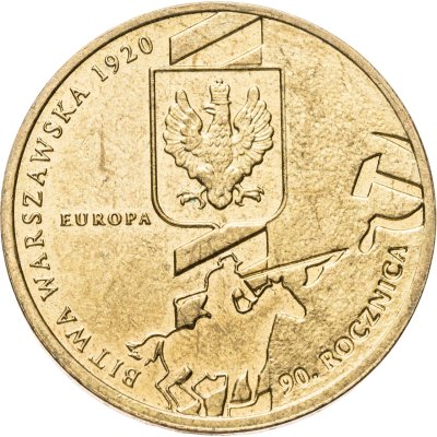 купить Польша 2 злотых 2010 90-я годовщина Варшавского сражения