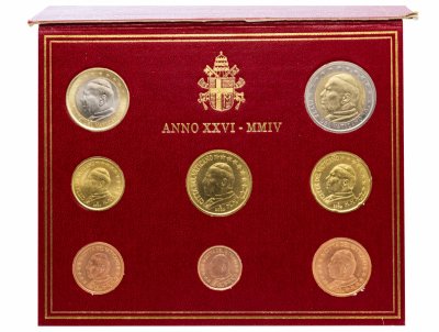 купить Ватикан набор из 8 монет 2004 в буклете