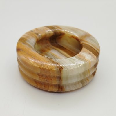 купить Пепельница круглой формы зеленовато-коричневого цвета, оникс, резьба, Азия, 2000-2015 гг.