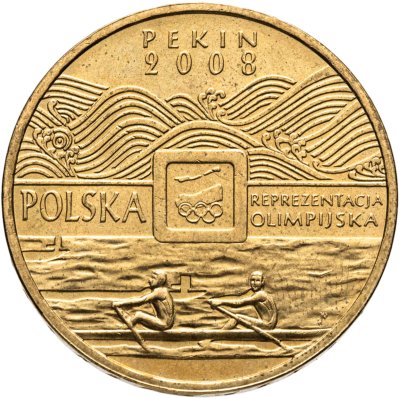 купить Польша 2 злотых 2008 "Польская сборная на Олимпиаде в Пекине. 2008"
