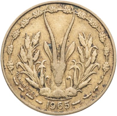 купить Западная Африка (BCEAO) 5 франков (francs) 1965