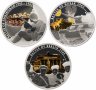 Купить Тувалу набор монет 1 доллар 2010 Proof "Сражения Великой Отечественной войны" из 3 монет в футляре с сертификатом