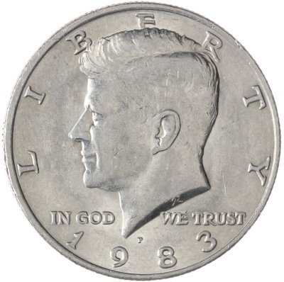 купить США 50 центов (1/2 доллара, half dollar) 1983 Р Kennedy Half Dollar (Кеннеди) знак монетного двора "Р"