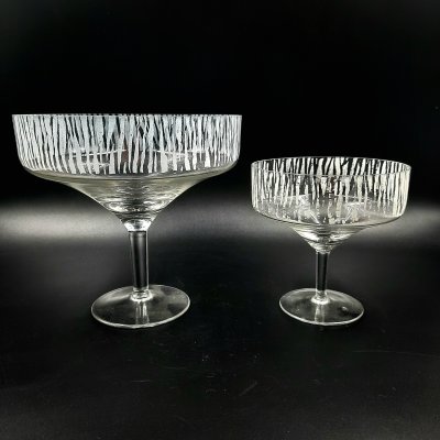 купить Набор из двух предметов (фруктовница и конфетница) с орнаментом "Березка", стекло, печать, СССР, 1970-1990 гг.