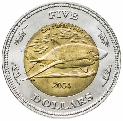 купить Кокосовые острова 5 долларов 2004 Акула