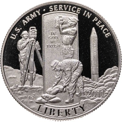 купить США 50 центов (1/2 доллара, half dollar) 2011 S Армия США, знак монетного двора: "S" - Сан-Франциско