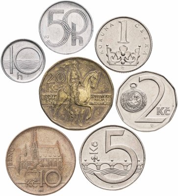 купить Чехия набор монет 1994-2004 (7 штук)