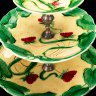 Купить Фруктовница трехъярусная с декором в виде кувшинок, фаянс, майолика, металл, Западная Европа, 1880-1920 гг.