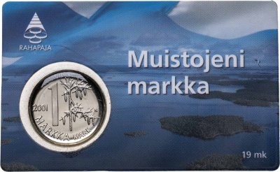 купить Финляндия 1 марка 2001 "Последняя марка" в блистере
