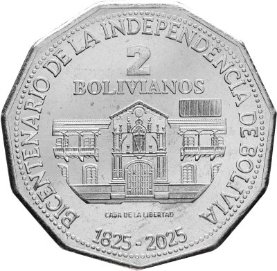 купить Боливия 2 боливиано 2025 "200 лет Независимости"