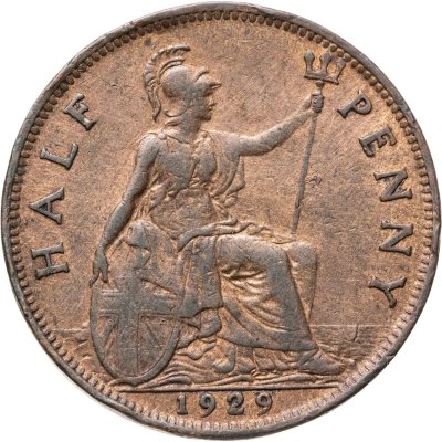 купить Великобритания 1/2 пенни (penny) 1929