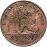 Купить Бельгия 2 сантима (centimes) 1912  Надпись на французском - 'ALBERT ROI DES BELGES'