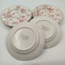 Купить Набор десертных тарелок на 6 персон, с декором в виде побегов роз, "Claytan Tableware", фаянс, деколь, Малайзия, 1973-2000 гг.