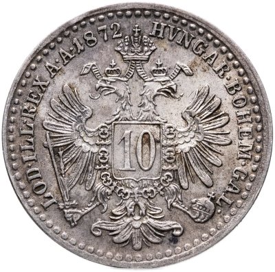 купить Австро-Венгрия 10 крейцеров 1872 (монета для Австрии) Франц-Иосиф I