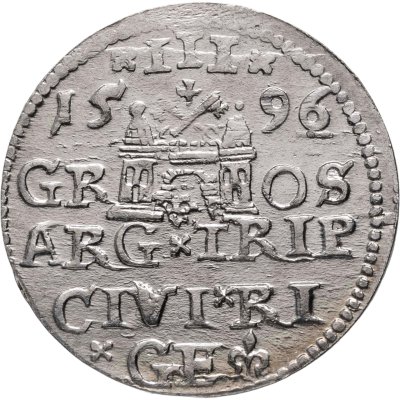 купить Речь Посполитая, Ливония 3 гроша 1596 Сигизмунд III