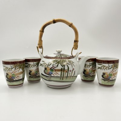 купить Чайный набор "Черный фазан" на 4 персоны, фарфор, трафарет, золочение, Китай, 1980-2000 гг.