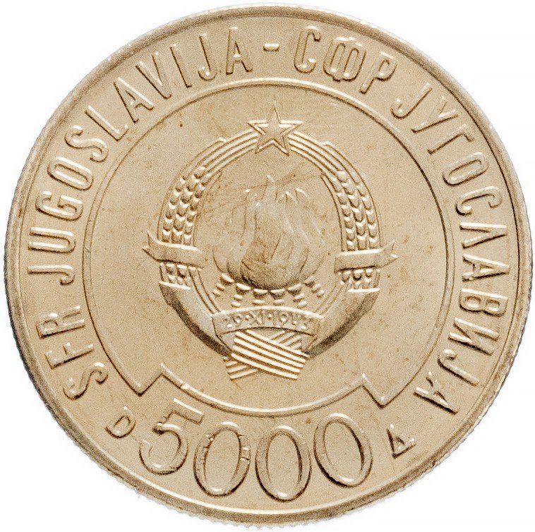 купить Югославия 5000 динар 1989 "Саммит движения неприсоединения"
