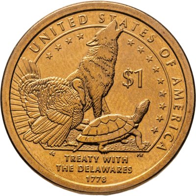 купить США 1 доллар (dollar) 2013 D "Коренные Американцы - Делаверский договор 1778 года", знак монетного двора D - Денвер