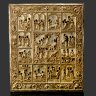 Купить Икона в окладе "Воскресение Христово. Сошествие во ад" с двунадесятыми праздниками, дерево, темпера, сплав металлов, Российская империя, 1850-1880 гг.