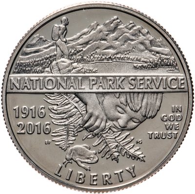купить США 50 центов (1/2 доллара, half dollar) 2016 S 100 лет Службе национальных парков США знак монетного двора: "S" - Сан-Франциско