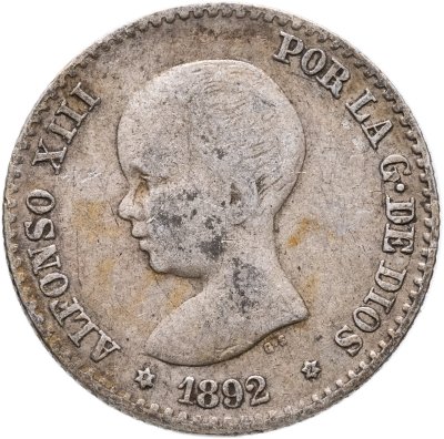 купить Испания 50 сентимо 1892 Альфонс XIII