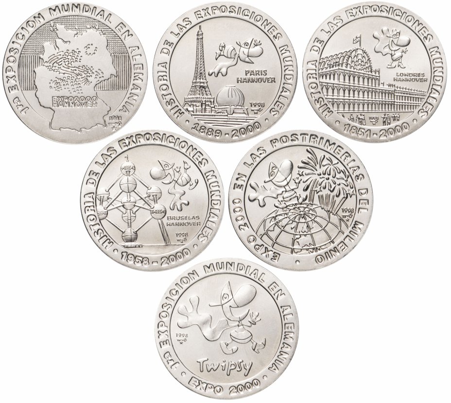 купить Куба набор из 6 монет 1 песо 1998