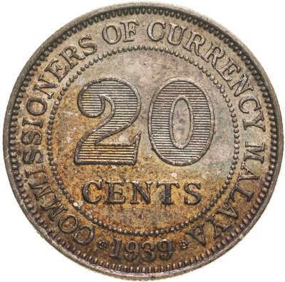 купить Малайя 20 центов (cents) 1939