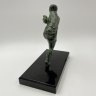 Купить Статуэтка в стиле ар-деко "Футболист" на каменном постаменте, металл, литье, патинирование, мрамор, Западная Европа, 1980-2000 гг.