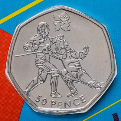 купить Великобритания 50 пенсов (pence) 2011 "XXX летние Олимпийские Игры, Лондон 2012 - Фехтование"