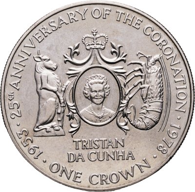 купить Тристан-да-Кунья 1 крона (crown) 1978 "25 лет коронации Елизаветы II"