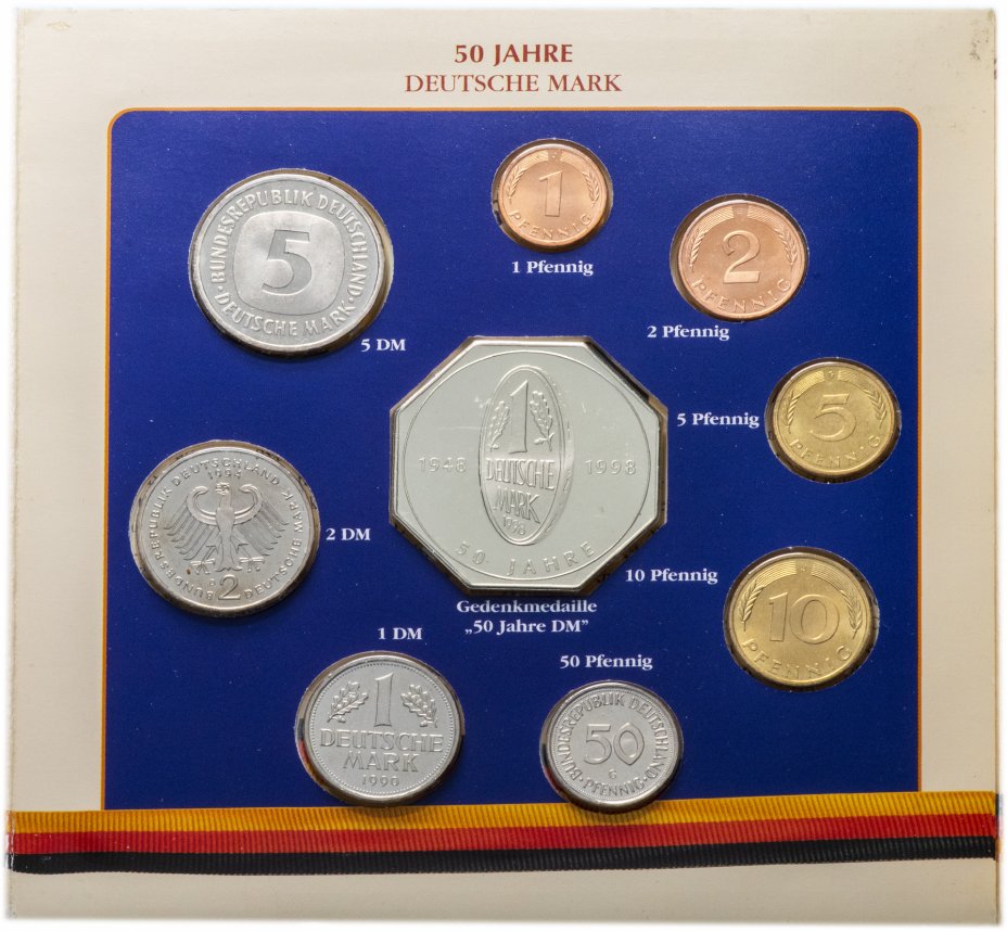 купить Германия годовой набор монет 1948-1998 в буклете