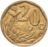 Купить ЮАР 20 центов (cents) 2009 надпись "Afurika Tshipembe"