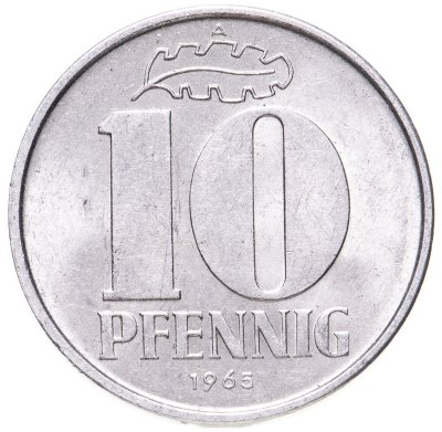 купить Германия 10 пфеннигов 1965 A