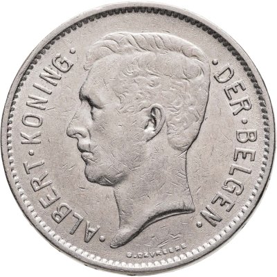купить Бельгия 5 франков (francs) 1932 надпись на голландском - "ALBERT KONING DER BELGEN"