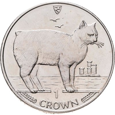 купить Остров Мэн 1 крона (crown) 1988 "Мэнкс (мэнская бесхвостая кошка)"