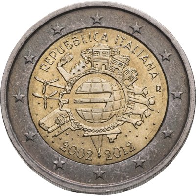 купить Италия 2 евро 2012 "10 лет евро"