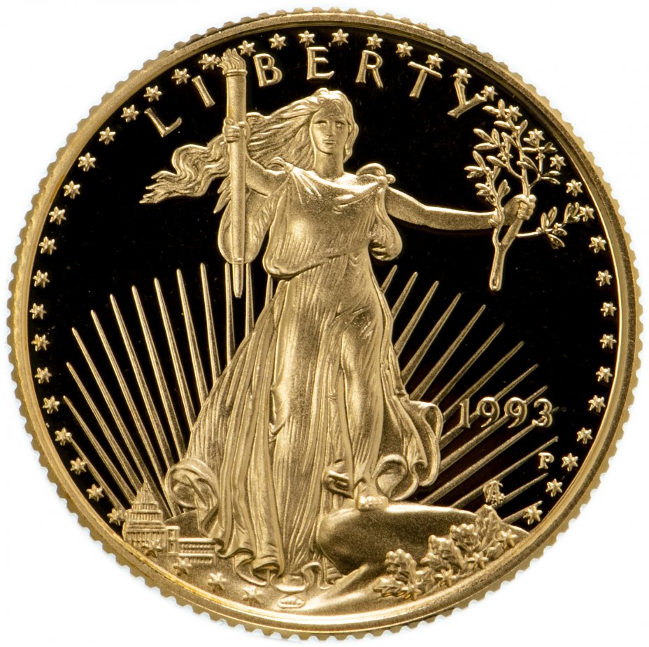 купить США 10 долларов (dollars) 1993 Proof Liberty " Американский золотой орёл"