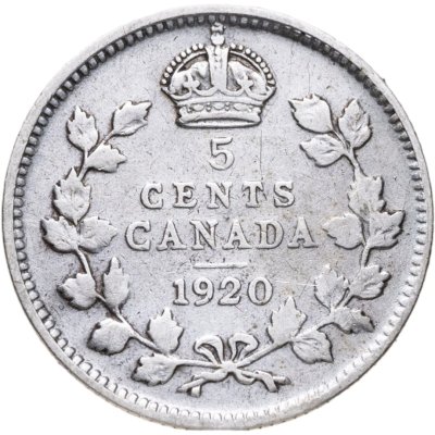 купить Канада 5 центов (cents) 1920