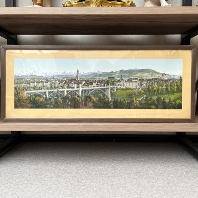 купить Картина "Пейзаж. Вид на город Берн", бумага, печать, стекло, Европа, 1930-1960 гг.