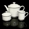 Купить Сервиз чайный с лаконичным дизайном на 6 персон (23 предмета), фарфор, серебрение, Leander (Леандер), Чехия, 2003-2006 гг.