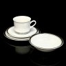 Купить Сервиз чайный с лаконичным дизайном на 6 персон (23 предмета), фарфор, серебрение, Leander (Леандер), Чехия, 2003-2006 гг.