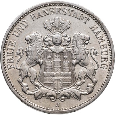 купить Германия 3 марки 1909 Гамбург