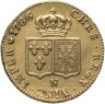 Купить Франция 2 дьёра, двойной луидор (2 louis d'Or) 1786 с портретом Короля Людовика XVI знак монетного двора N - Монпелье