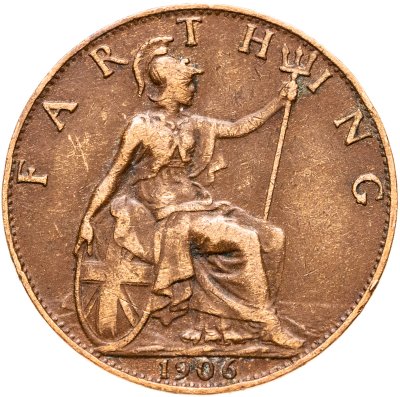 купить Великобритания 1 фартинг (farthing) 1906