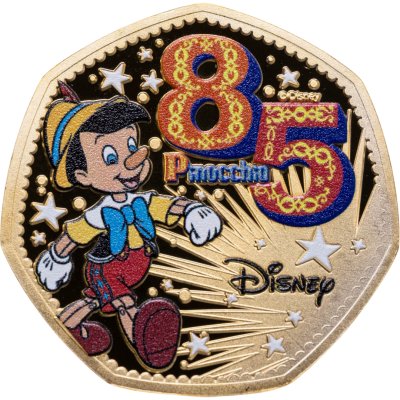 купить Соломоновы Острова 50 центов 2025 «85-я годовщина - Пиноккио/позолоченная/»