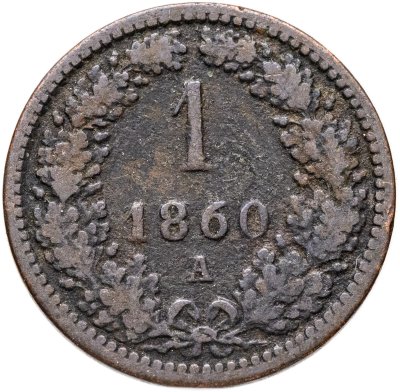 купить Австрия 1 крейцер (kreuzer) 1860, знак монетного двора "A" - Вена