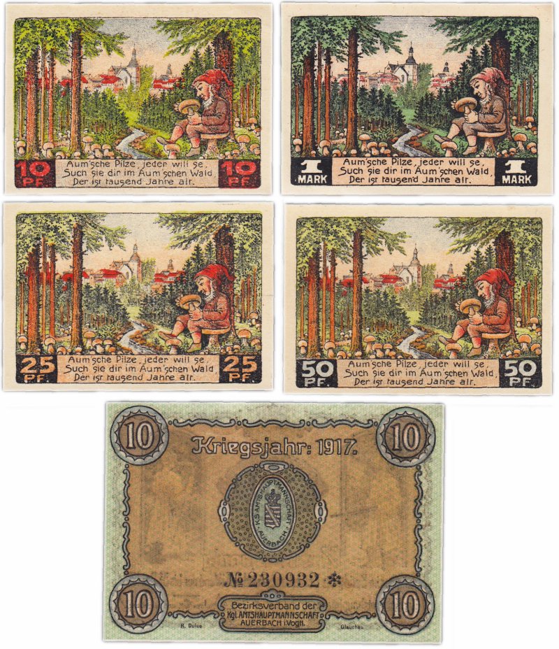 купить Германия (Тюрингия: Аума) набор из 5 нотгельдов 1921