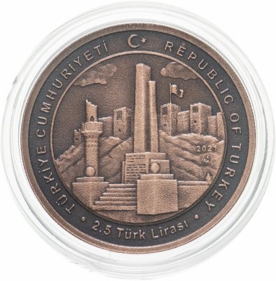 купить Турция 2,5 лиры 2021 "Город Газиантеп - 100 летие титула" бронза + сертификат