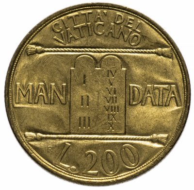 купить Ватикан 200 лир 1993