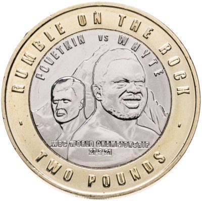 купить Гибралтар 2 фунта 2021 "Бокс WBA Поветкин против Уайта. Битва на скале" в капсуле